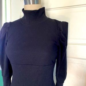 Rich ribbed mock neck